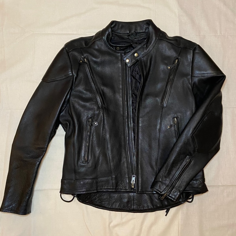 Heavy Motorcycle Leather Jacket. By Barney’s Leather … Gem